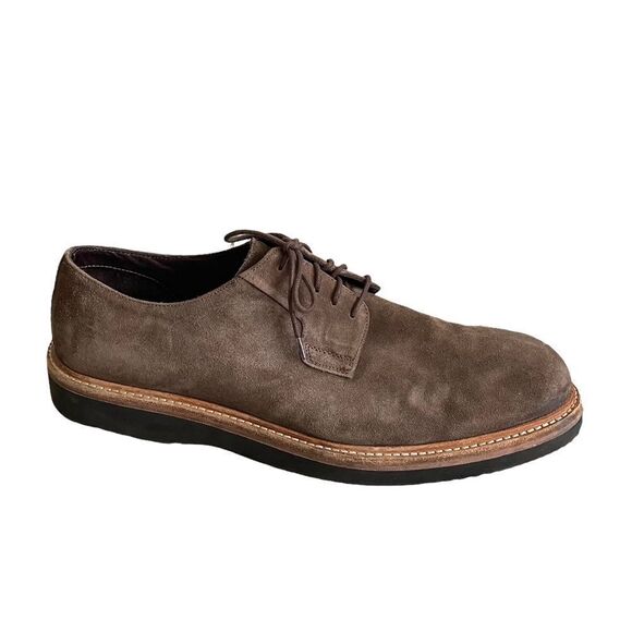 LUCA DEL FORTE Men’s Tan Brown Taupe Suede Lace Up Shoes 44 - Picture 1 of 12